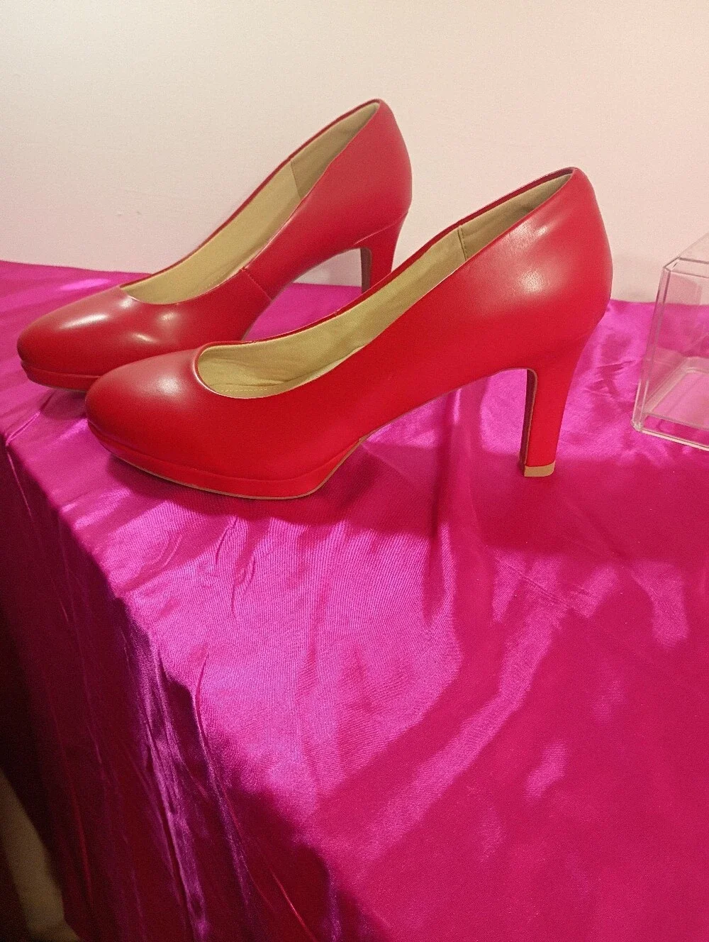 DREAM PAIRS Womens SZ 11 LowHeel Pump Shoes Round Toe Slip On Dress Shoes In Red